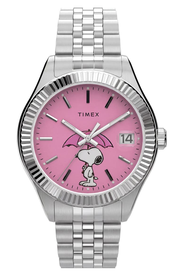 Peanuts Legacy Bracelet Watch, 34mm, Main, color, SILVER