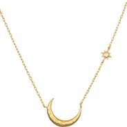 Satya Jewelry Ethereal Guide Moonstone Moon and Star Necklace