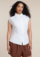 ELOQUII Button Up Shirt With Open Back