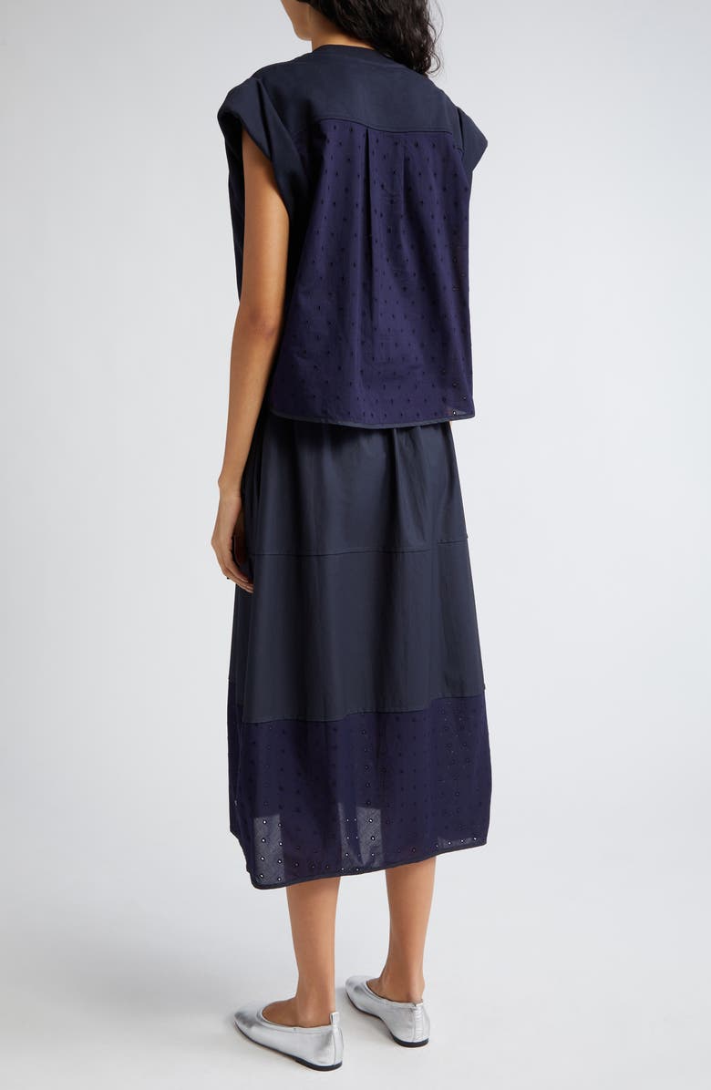 3.1 Phillip Lim Mixed Media Cotton Midi Dress, Alternate, color,