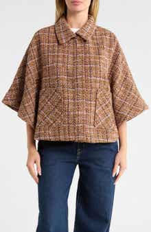 Tweed Capelet Poncho