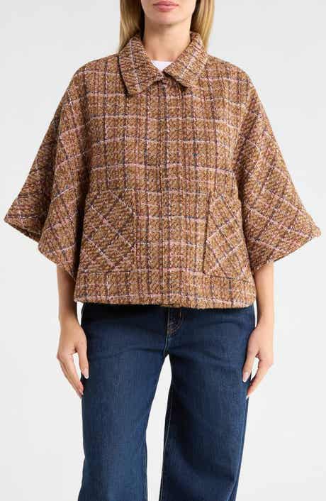 Tweed Capelet Poncho