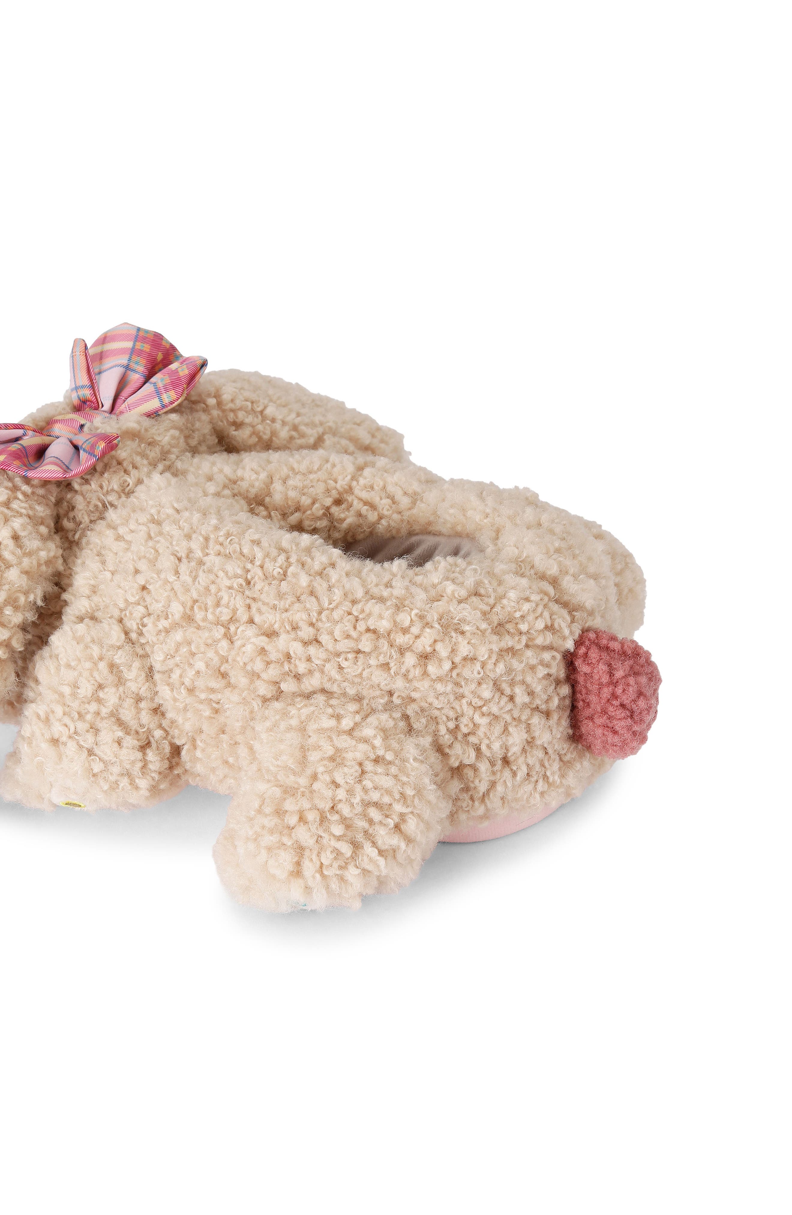 Bunny Faux Fur Slipper, Alternate, color, OPEN WHITE
