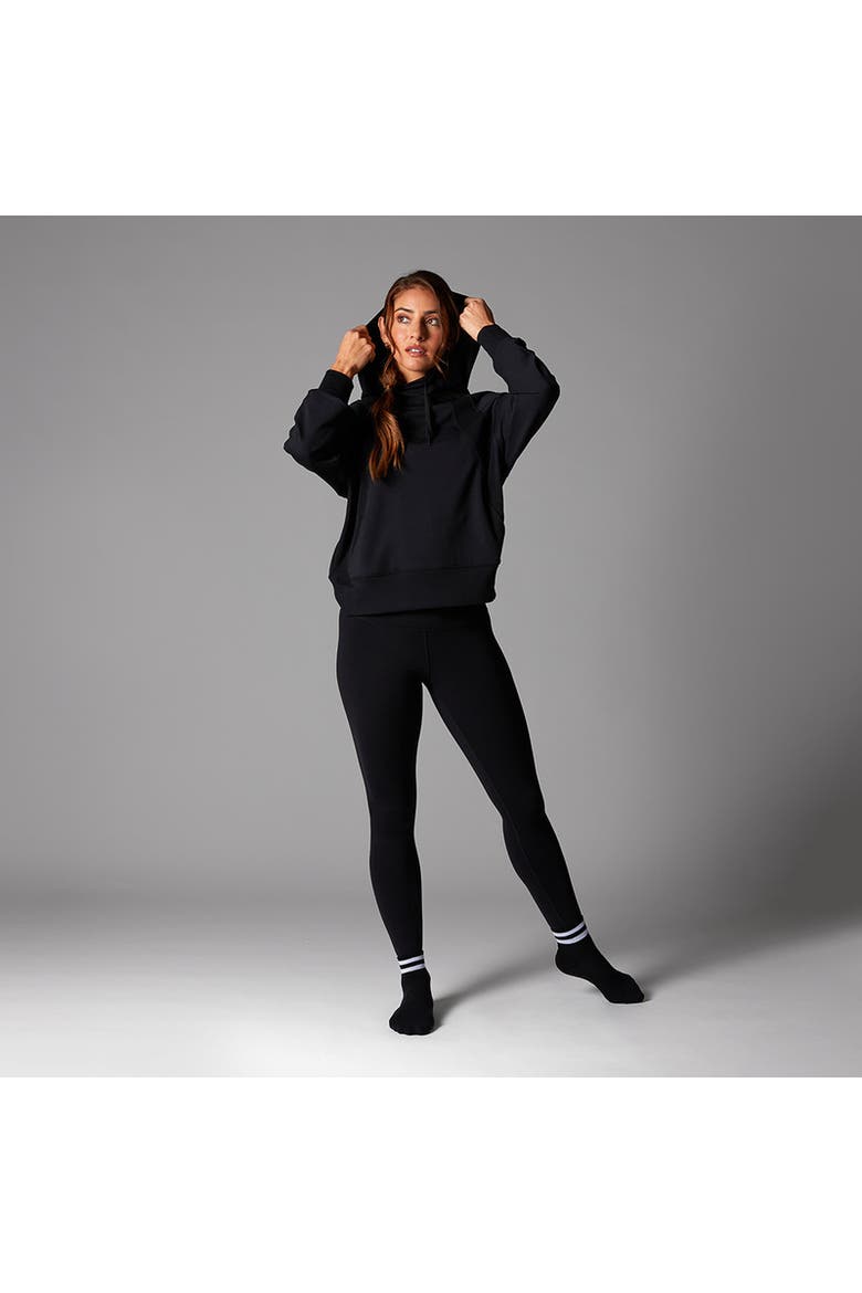 Cozy Paneled Hoodie, Alternate, color, EBONY