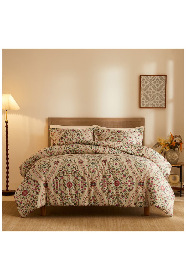 Kashmir Collection 3-Piece Cotton Duvet Set, Alternate, color, CREAM