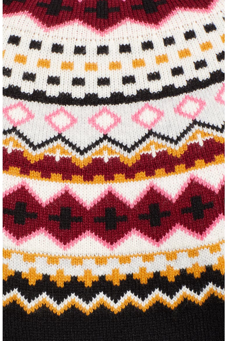 Fair Isle Turtleneck Sweater, Alternate, color, BLACK MULTI ESTATE FAIRISLE