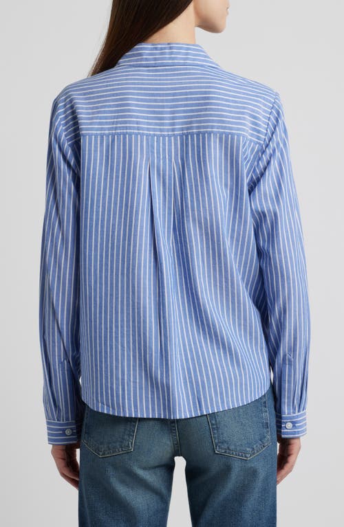 BEACHLUNCHLOUNGE BEACHLUNCHLOUNGE CANDY STRIPE COTTON BLEND BUTTON-UP SHIRT 
