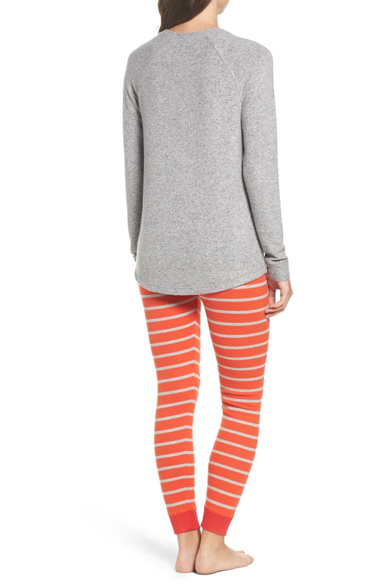 Snow Day Graphic Pajamas, Alternate, color, GREY FLANNEL MARL NAUGHTY NICE