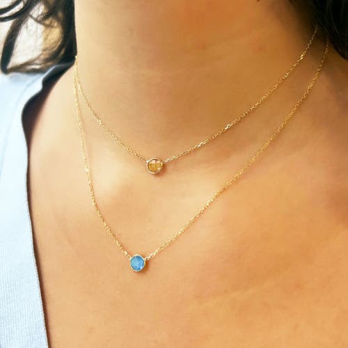 The Lovery Fine Jewelry Blue Topaz Single Bezel Necklace In Blue