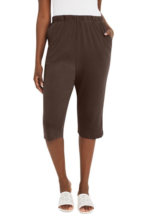 Jessica London Soft Ease Capri In Brown