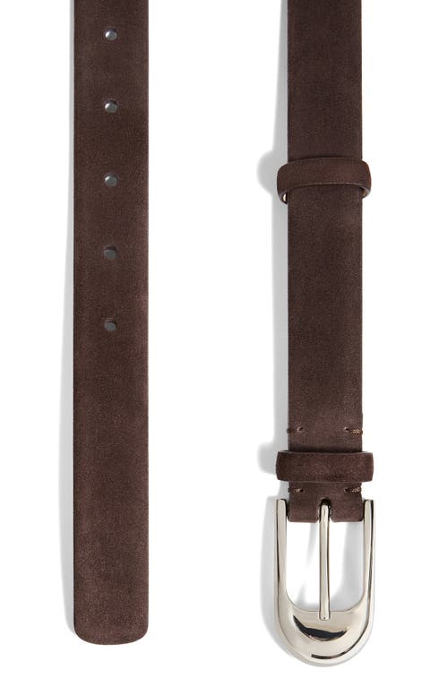 Khaite Dome Buckle Leather Belt In Brown