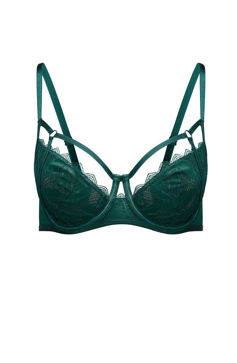Adore Me Gaya Unlined Demi Bra, Alternate, color, Dark Green