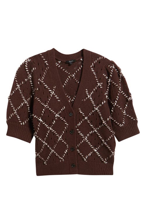 Rails Isla Whipstitch Elbow Sleeve Cardigan In Brown