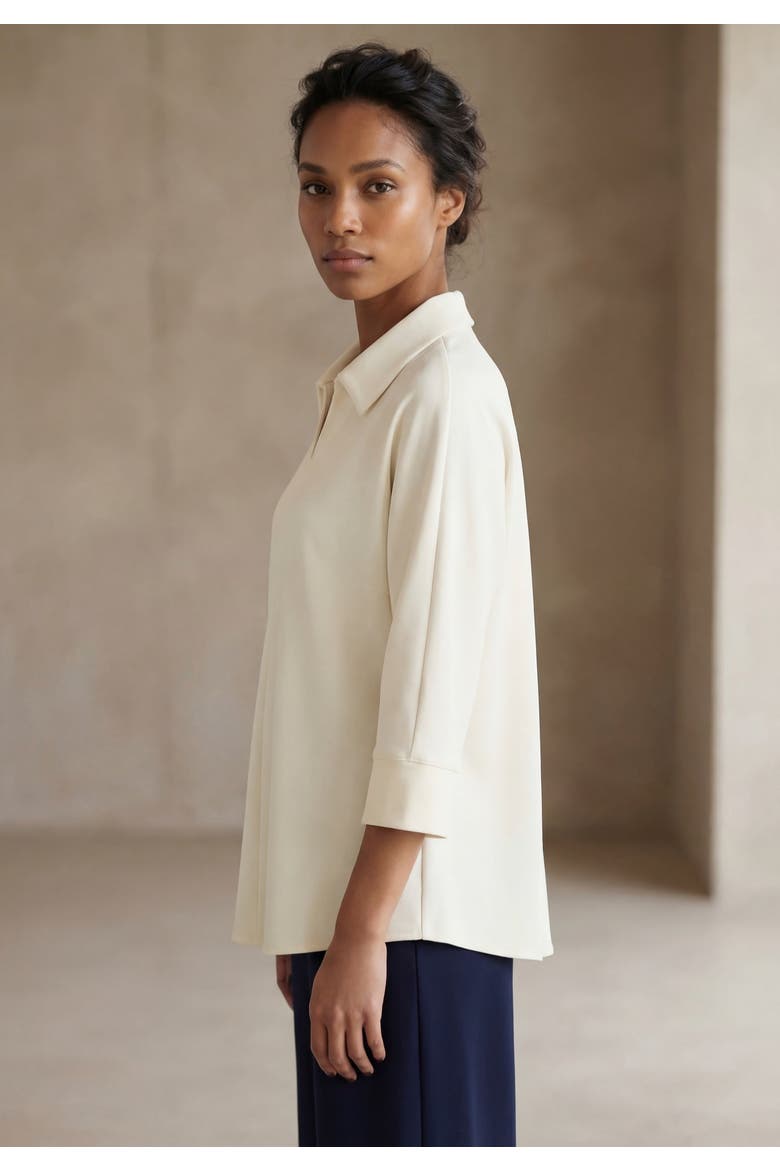 Stretch Knit Crepe Trapeze Tunic, Alternate, color, IVORY