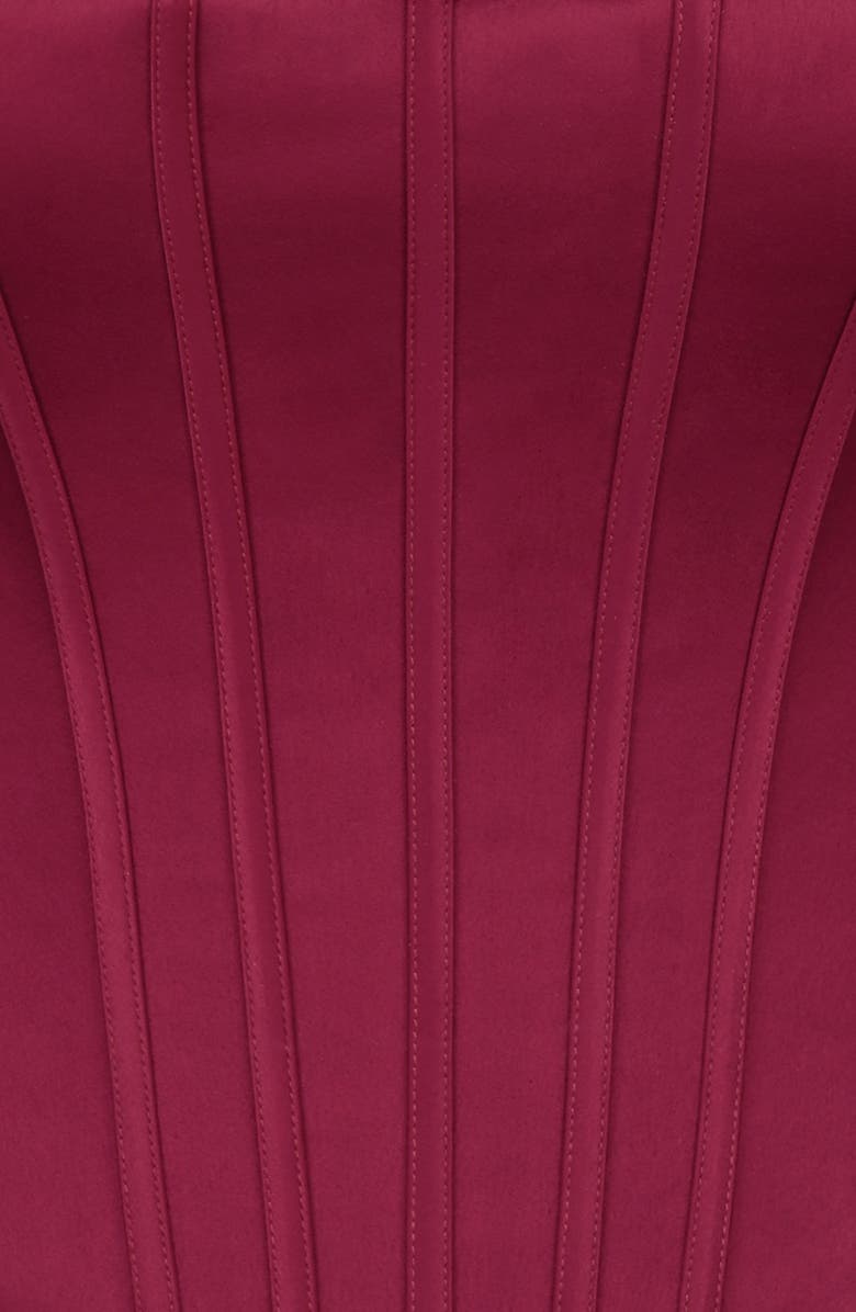 HOUSE OF CB Iman Satin Corset Top, Alternate, color, Wine