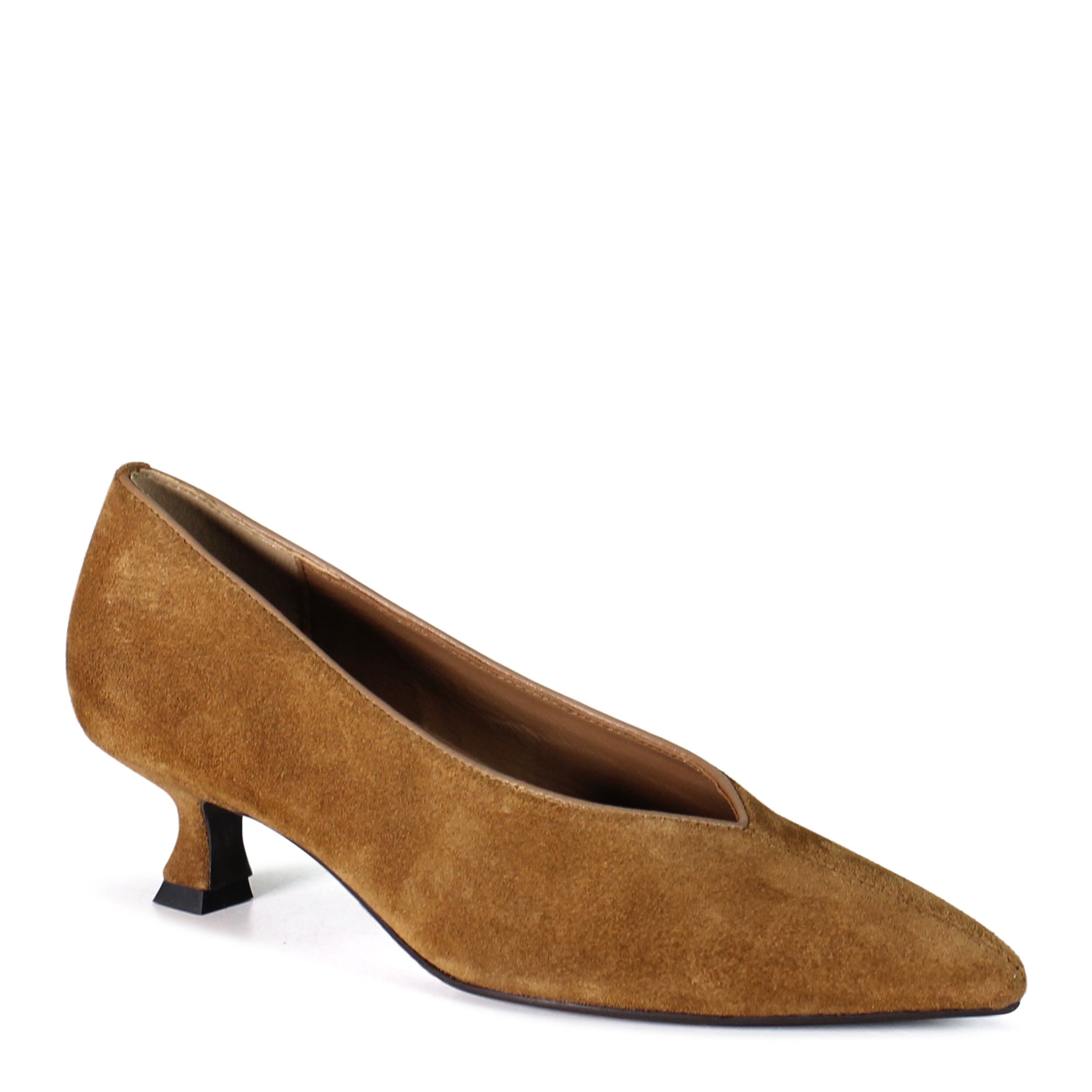 CLAP TON Suede Kitten Heel Pump, Main, color, Tan