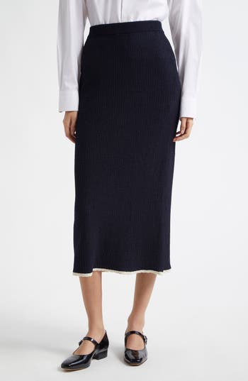 Eenk Rib Maxi Sweater Skirt In Blue