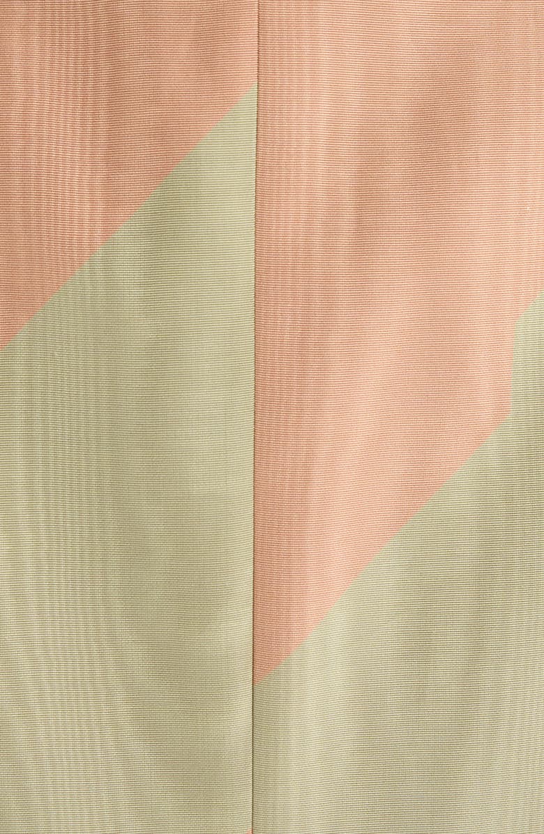 Dries Van Noten Barrysta Broken Stripe Double Breasted Moire Overcoat, Alternate, color, Pistache