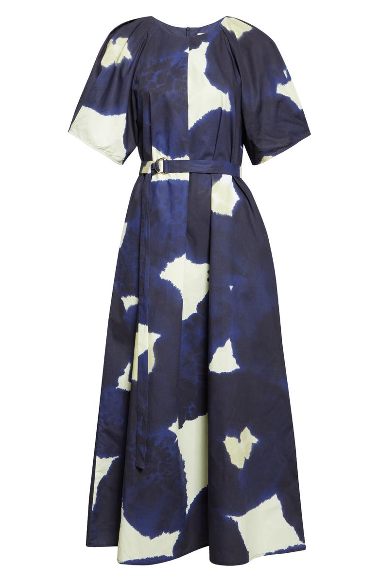 Marimekko Juhlinta Kehaukka Puff Sleeve Cotton Maxi Dress, Alternate, color, Dark Blue