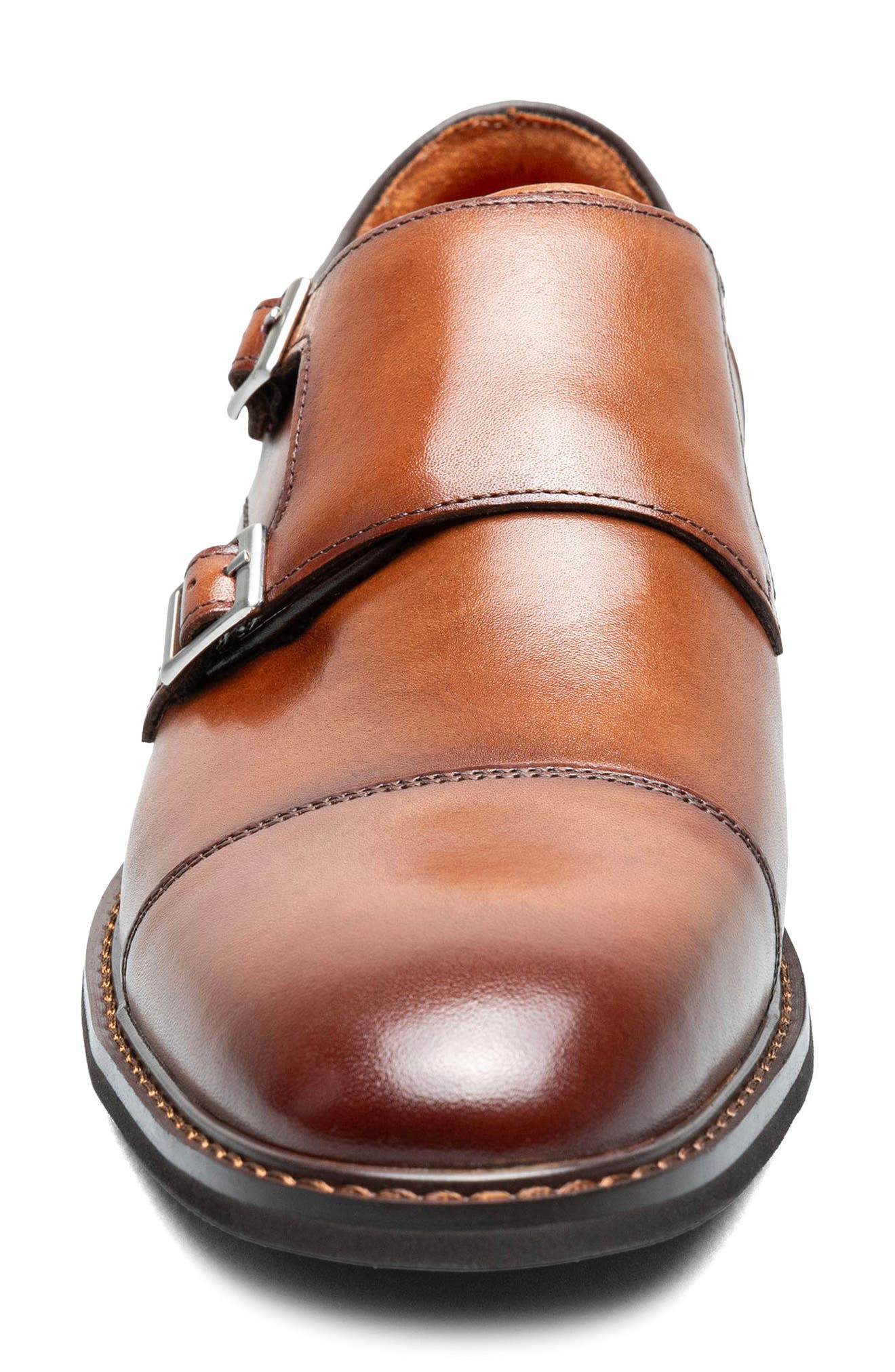 Boswell Double Monk Strap Shoe, Alternate, color, BRANDY