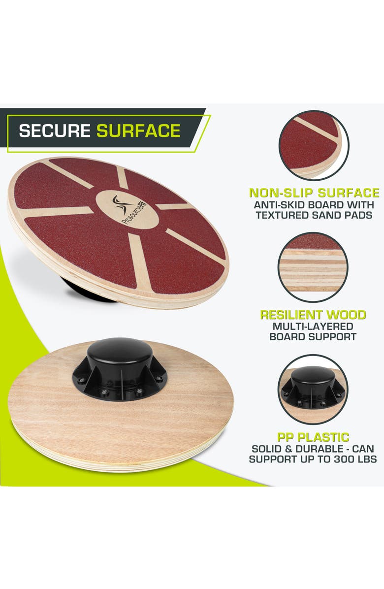 ProsourceFit Wooden Balance Board, Alternate, color, Red