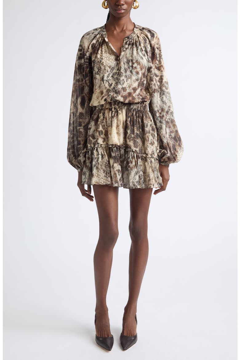 Vivi Silk Blend Minidress, Main, color, BONE PYTHON