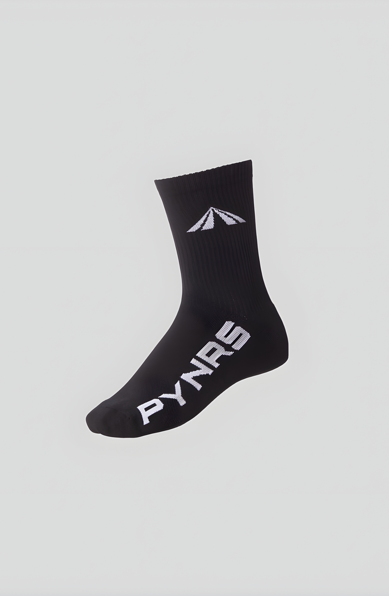 PYNRS Performance Streetwear Road Logo Crew Sock, Alternate, color, White