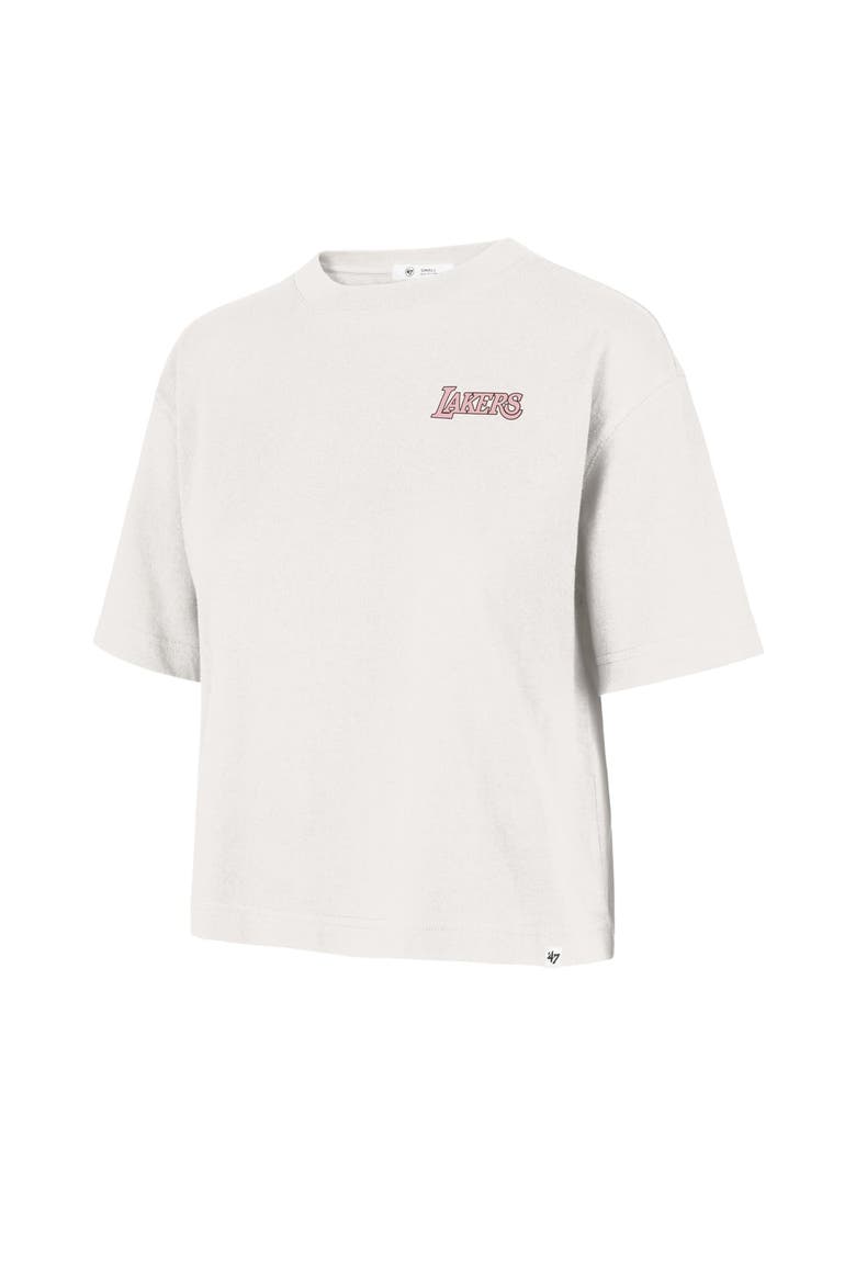 Women's '47  Cream Los Angeles Lakers Love Letter Reed City T-Shirt, Alternate, color, Cream