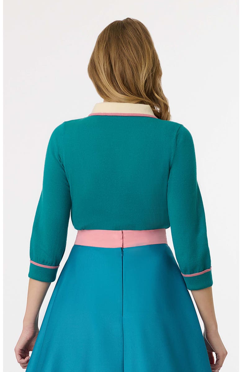 Unique Vintage Embroidered Cardigan, Alternate, color, Teal