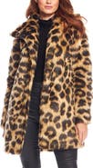 DONNA SALYERS FABULOUS FURS Stardust Leopard Print Faux Fur Coat