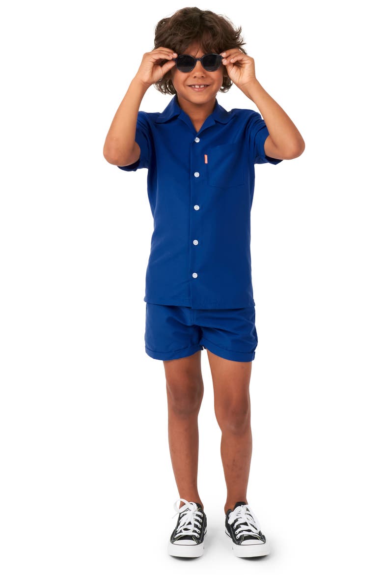 Kids' Navy Royale Camp Shirt & Shorts Set, Main, color, NAVY