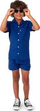 OppoSuits Kids' Navy Royale Camp Shirt & Shorts Set