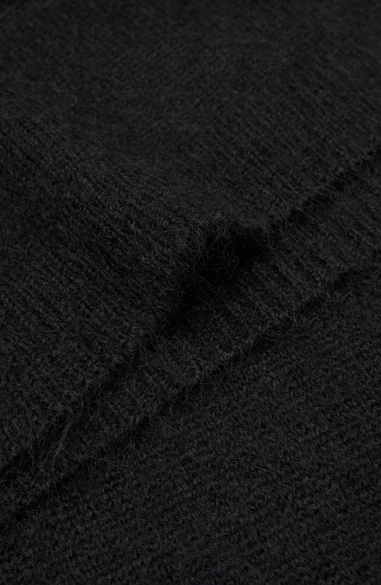 MANGO Knit Fringe Scarf, Alternate, color, Black