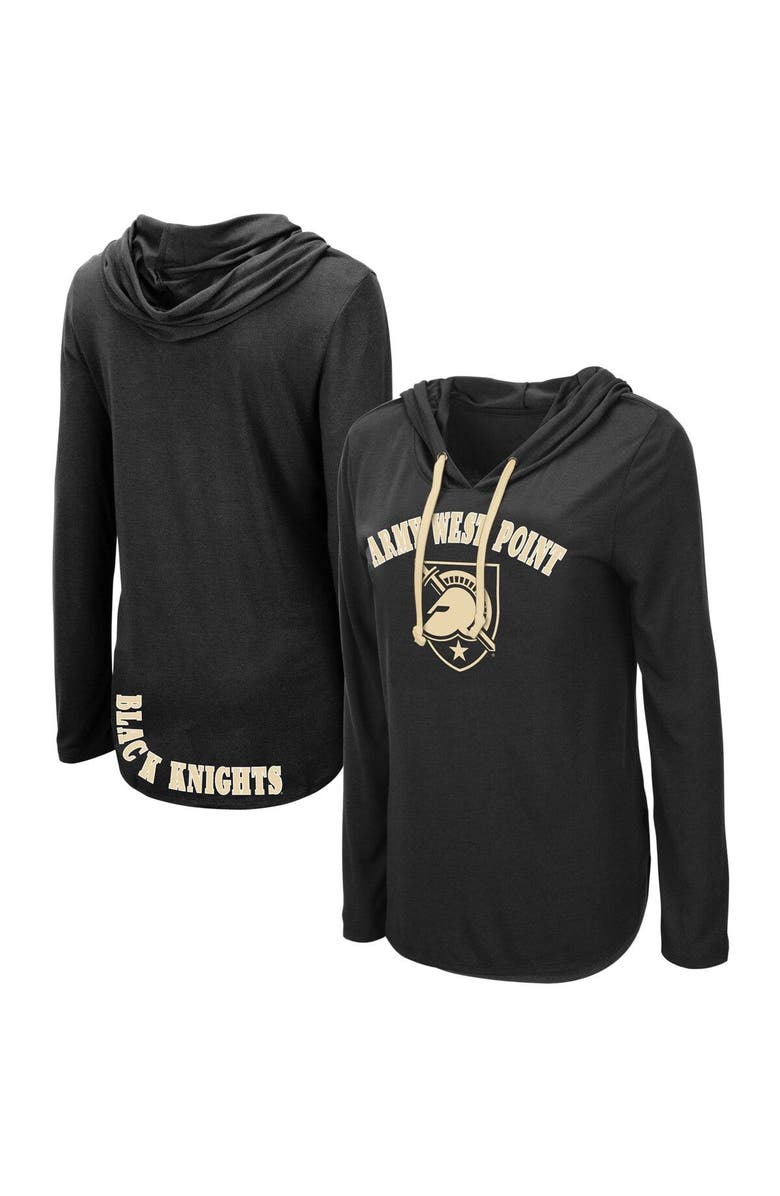 COLOSSEUM Women's Colosseum Black Army Black Knights My Lover Lightweight Hooded Long Sleeve T-Shirt, Main, color, 