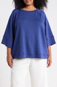 T Tahari Three-Quarter Sleeve Scuba Top