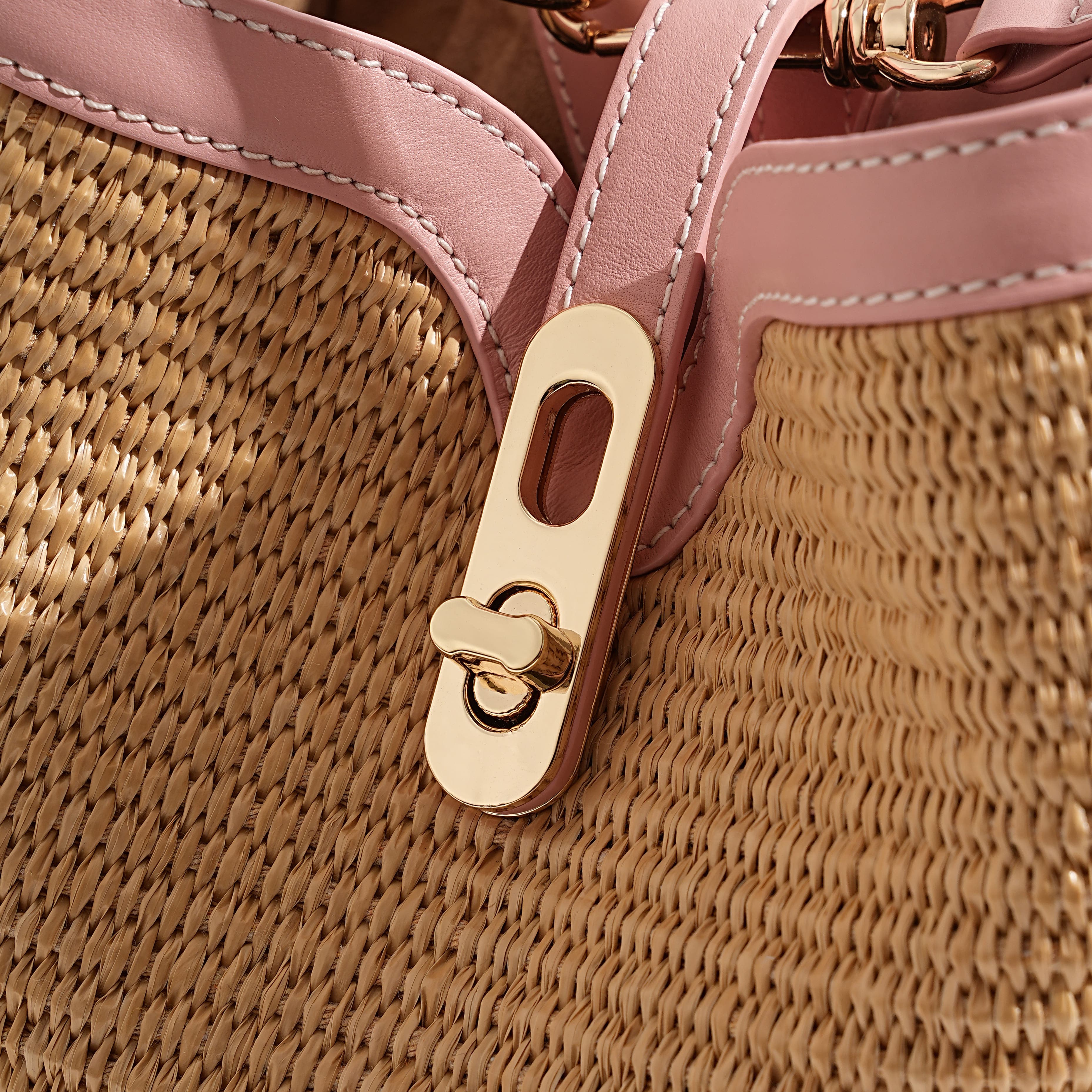 Cotswolds Raffia and Nappa Leather Crossbody Bag, Alternate, color, Sakura