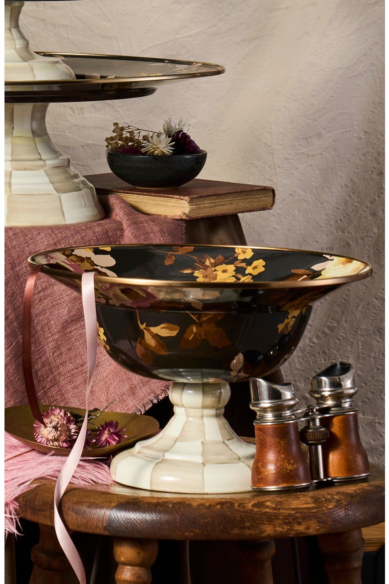 Wild Rose Large Compote Bowl, Alternate, color, MULTI BLACK