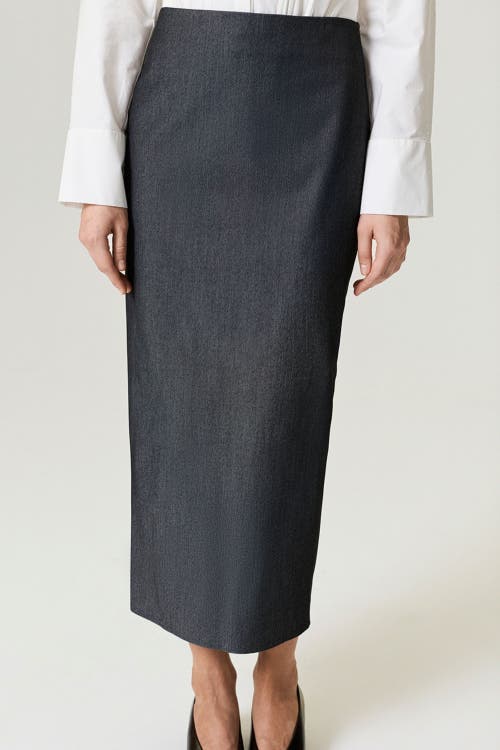 Nocturne Back Slit Tailored Maxi Skirt In Black