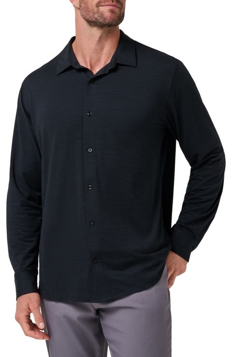 The Heather Knit Button-Up Shirt