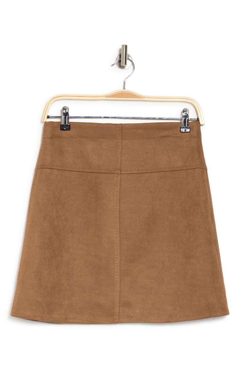 MAX STUDIO Faux Suede A-Line Miniskirt, Alternate, color, Vicuna