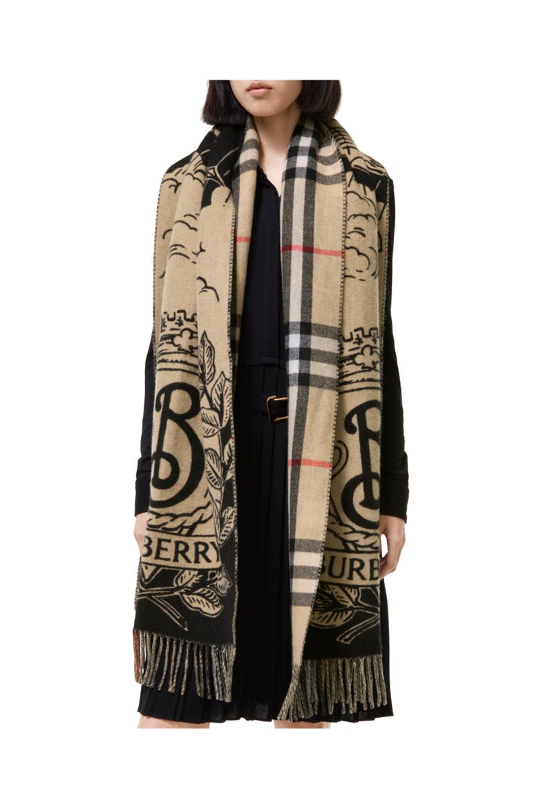 Wide Reversible Stormy Knight Scarf, Alternate, color, Sand beige