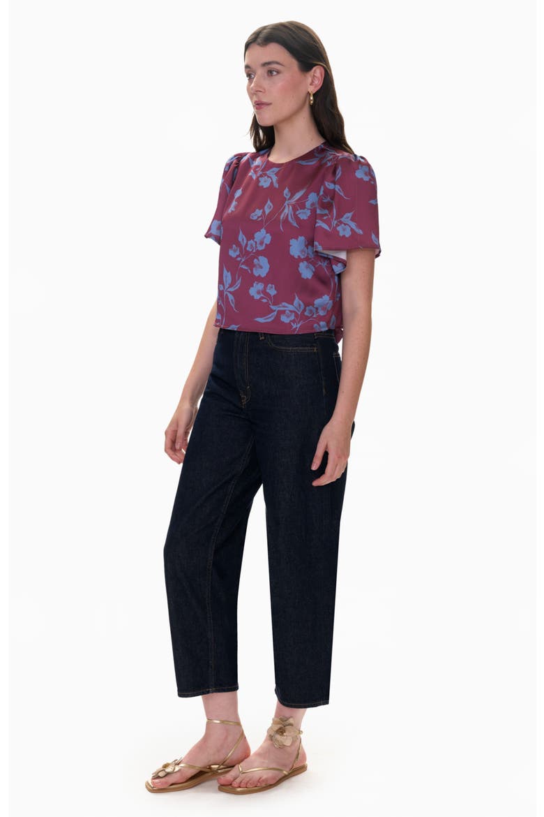 Vivian Tie Top, Alternate, color, Plum/ Cornflower Multi
