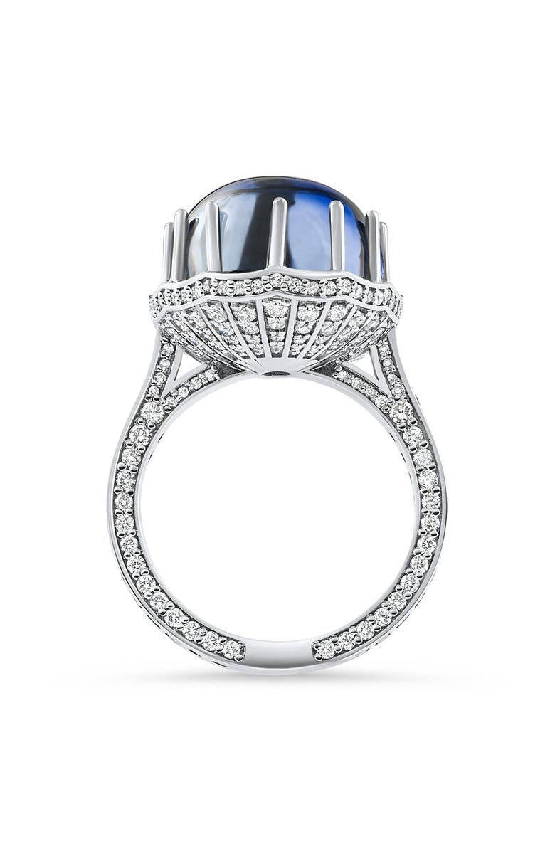 Bliss Diamond 22.70Ct Ceylon Star Sapphire Diamond Heirloom Ring 14k Gold Lab Grown, Alternate, color, 14K White Gold