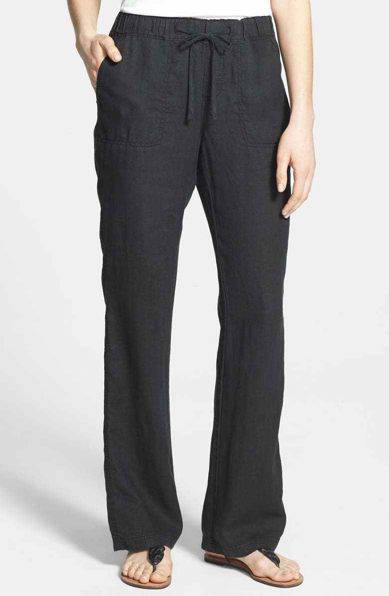 Caslon<sup>®</sup> Drawstring Waist Linen Pants, Main, color, 