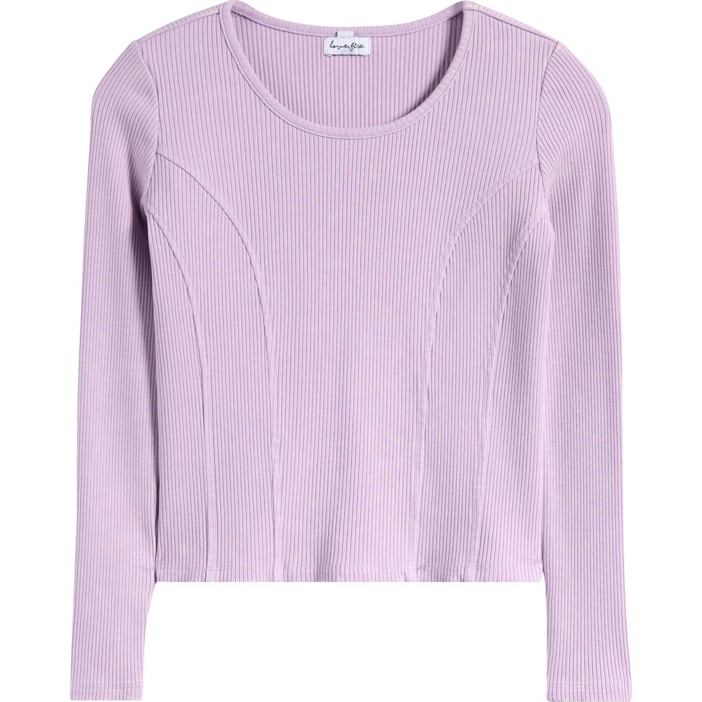Shop Love, Fire Kids' Long Sleeve Cotton Rib T-shirt In Orchid Bloom
