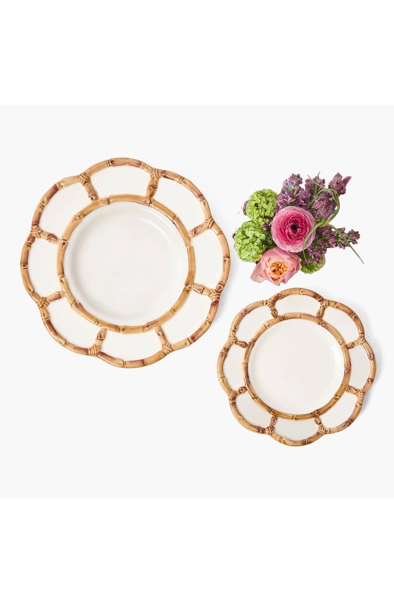Mrs. Alice Petal Wooden Ceramic Starter Plate, Main, color, Neutral