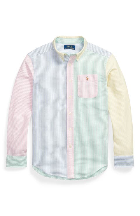 Kids' Stripe Cotton Button-Down Oxford Shirt (Big Kid)