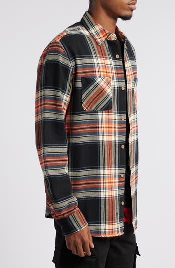 Plaid Cotton Graphic Button-Up Shirt