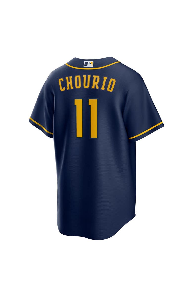 Nike Men's Nike Jackson Chourio Navy Milwaukee Brewers Alternate 2 Replica Jersey, Alternate, color, Navy