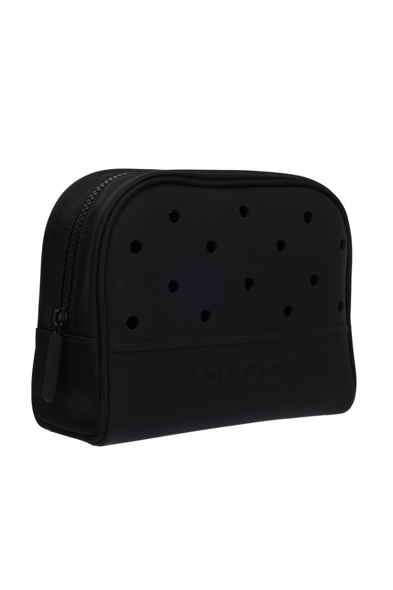 Classic Cosmetic Bag with Jibbitz-Compatible Panels, Alternate, color, BLACK